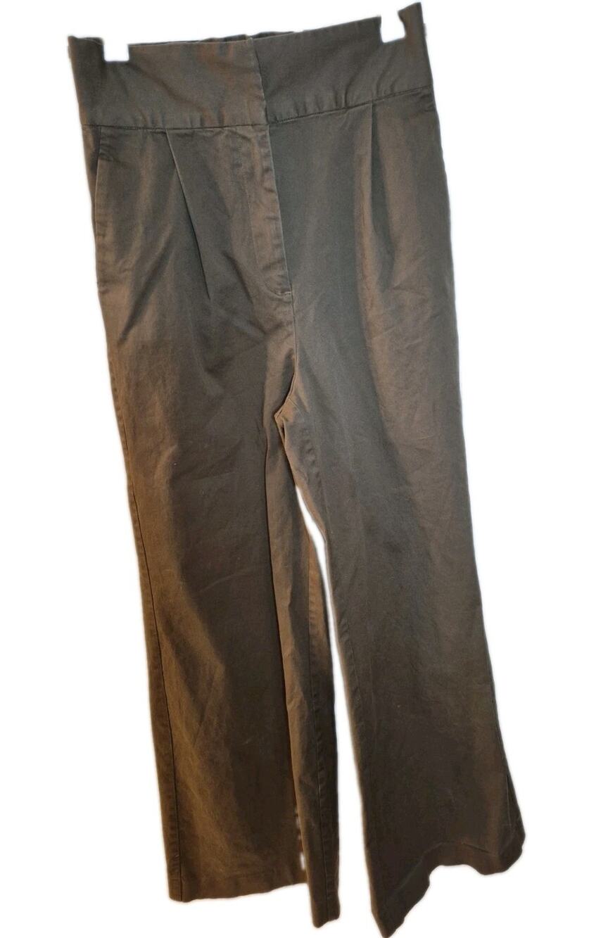 Karenbritchick The Drop High Waist W Pockets Brown Flare Pants Sz Medium